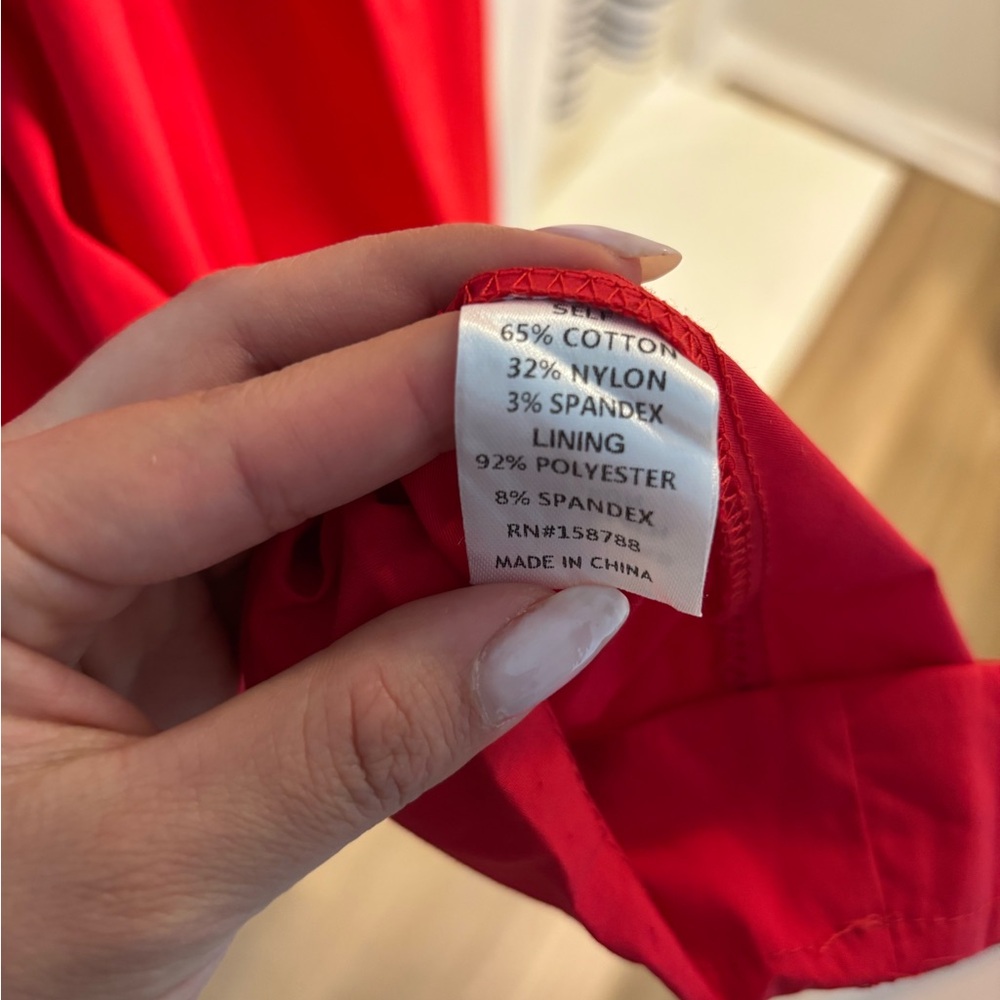 Mable Red Milkmaid Dress with Ruched Bust - Picture 5 of 6